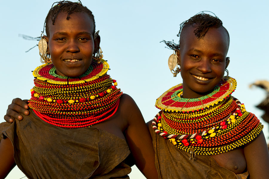 102a. Girls from the Turkana tribe   Kenya